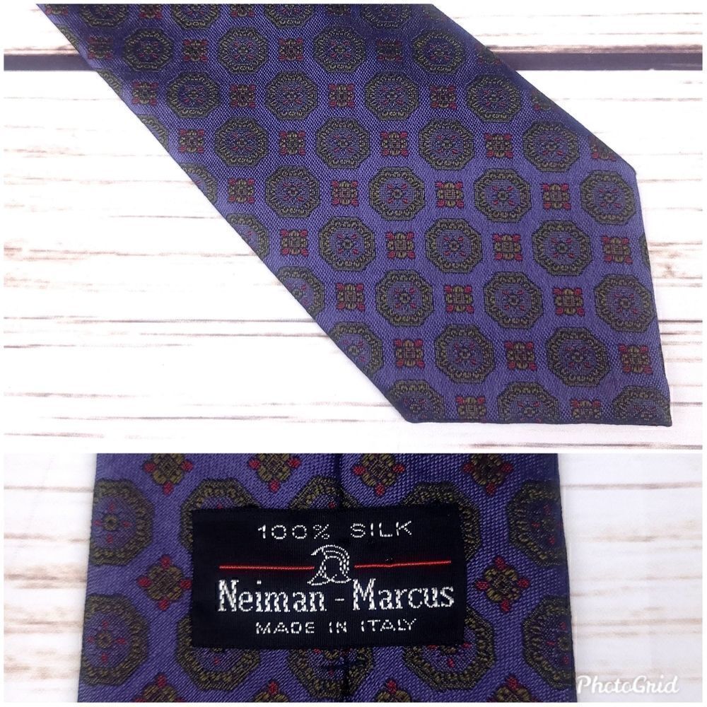 Vintage Neiman Marcus Purple Silk Neck Tie